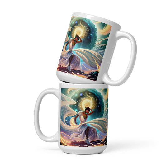 "Star" White glossy mug 15oz